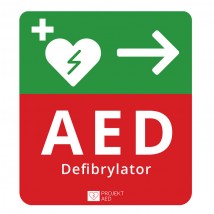  Tablica kierunkowa do oznaczania defibrylatora AED w Prawo ( kwadratow